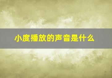 小度播放的声音是什么