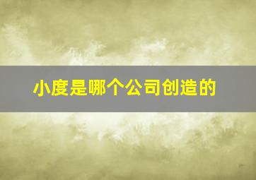 小度是哪个公司创造的