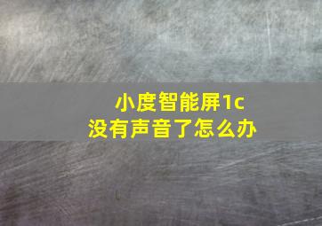 小度智能屏1c没有声音了怎么办