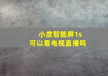 小度智能屏1s可以看电视直播吗