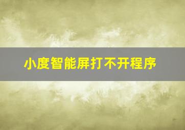 小度智能屏打不开程序