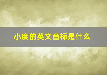 小度的英文音标是什么