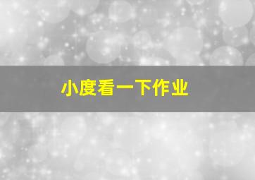 小度看一下作业