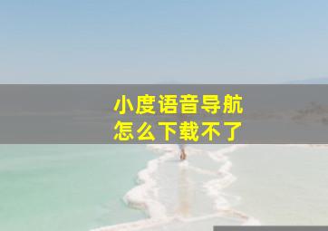 小度语音导航怎么下载不了