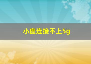 小度连接不上5g