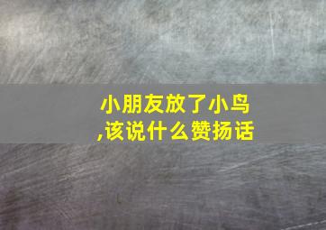 小朋友放了小鸟,该说什么赞扬话