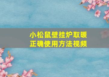 小松鼠壁挂炉取暖正确使用方法视频