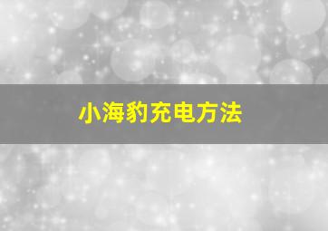 小海豹充电方法