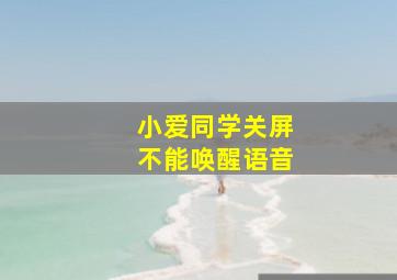 小爱同学关屏不能唤醒语音