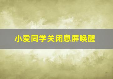 小爱同学关闭息屏唤醒