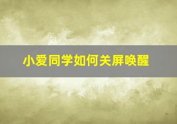 小爱同学如何关屏唤醒