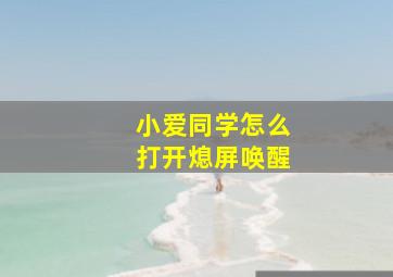 小爱同学怎么打开熄屏唤醒