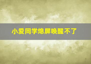 小爱同学熄屏唤醒不了