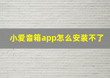 小爱音箱app怎么安装不了