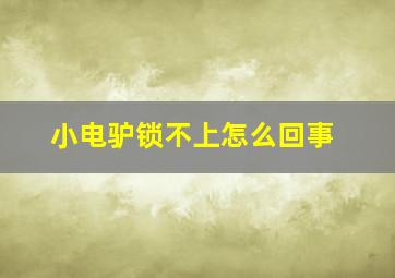 小电驴锁不上怎么回事