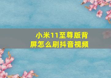 小米11至尊版背屏怎么刷抖音视频