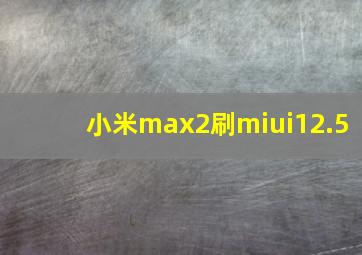 小米max2刷miui12.5