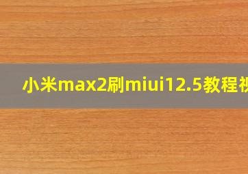 小米max2刷miui12.5教程视频