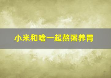 小米和啥一起熬粥养胃