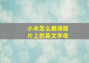 小米怎么翻译图片上的英文字母