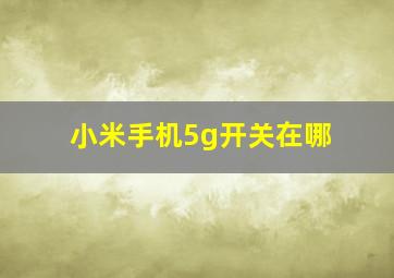 小米手机5g开关在哪