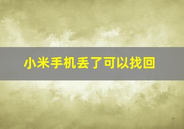 小米手机丢了可以找回