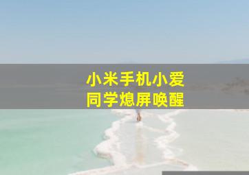 小米手机小爱同学熄屏唤醒