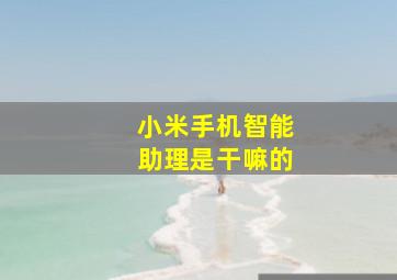 小米手机智能助理是干嘛的