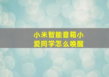 小米智能音箱小爱同学怎么唤醒