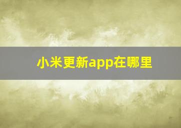 小米更新app在哪里