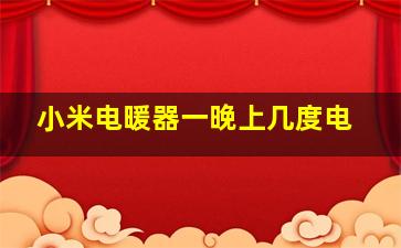 小米电暖器一晚上几度电