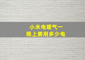 小米电暖气一晚上要用多少电