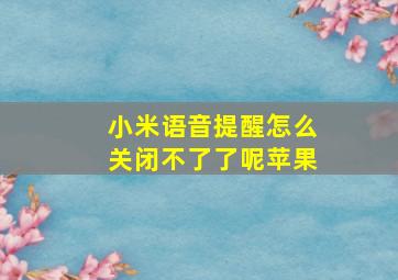 小米语音提醒怎么关闭不了了呢苹果