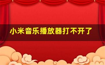 小米音乐播放器打不开了