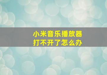 小米音乐播放器打不开了怎么办