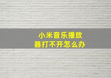 小米音乐播放器打不开怎么办