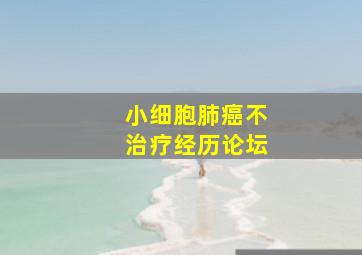 小细胞肺癌不治疗经历论坛