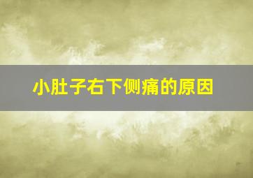 小肚子右下侧痛的原因