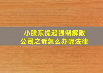 小股东提起强制解散公司之诉怎么办呢法律