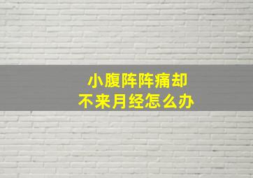 小腹阵阵痛却不来月经怎么办