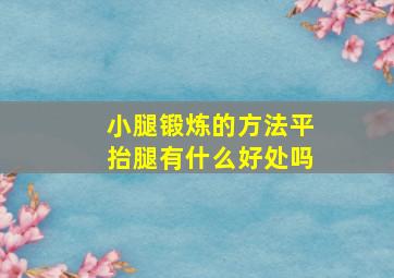 小腿锻炼的方法平抬腿有什么好处吗