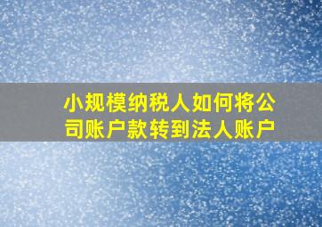 小规模纳税人如何将公司账户款转到法人账户