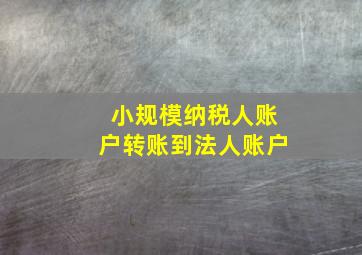 小规模纳税人账户转账到法人账户