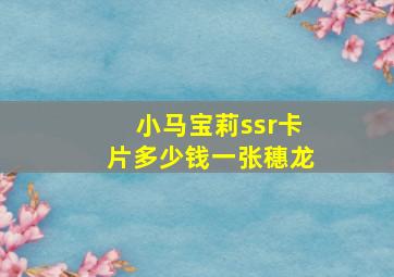 小马宝莉ssr卡片多少钱一张穗龙