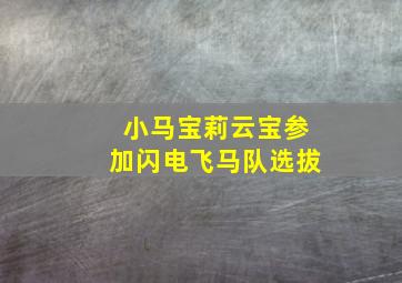 小马宝莉云宝参加闪电飞马队选拔