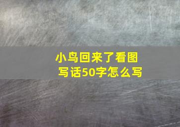 小鸟回来了看图写话50字怎么写