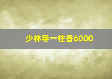 少林寺一柱香6000