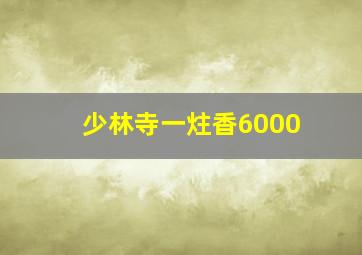 少林寺一炷香6000