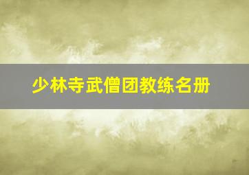 少林寺武僧团教练名册