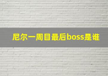 尼尔一周目最后boss是谁